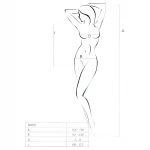 Passion BS035 - vállpántos, nyitott fehér necc body (S-L)