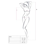 Passion BS035 - vállpántos, nyitott fekete necc body (S-L)