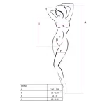 Passion BS064 - nyitott fehér necc body (S-L)