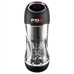 PDX ViewTube Pro - szívó-rezgő maszturbátor férfiaknak (fekete)