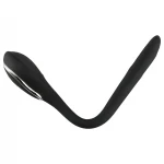 Penis Plug Dilator - fekete akkus, vibrációs húgycső dilátor (1 cm)