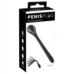 Penis Plug Dilator - fekete akkus, vibrációs húgycső dilátor (1 cm)