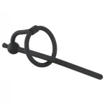 Penisplug - szilikon dilátor makkgyűrűvel (0,6 mm, fekete)