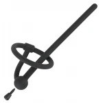 Penisplug - szilikon dilátor makkgyűrűvel (0,6 mm, fekete)