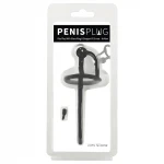 Penisplug - szilikon dilátor makkgyűrűvel (0,6 mm, fekete)