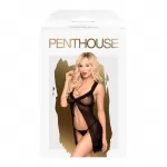 Penthouse After Sunset - átlátszó babydoll és tanga (fekete)