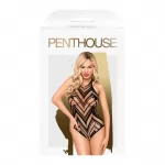 Penthouse Go Hotter - nyakpántos, lyukacsos body (fekete)