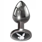Playboy Tux - anál plug kezdőknek, kis méret (ezüst)