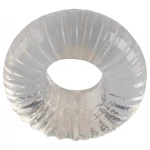 Pulselock Cocktura - bordázott TPE péniszgyűrű (átlátszó) - 19mm