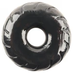 Pulselock Forge - fekete kerék mintás TPE péniszgyűrű (19 mm)