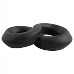 Pulselock Taur - dupla pénisz- és heregyűrű (fekete) - 20mm