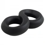 Pulselock Taur - dupla pénisz- és heregyűrű (fekete) - 20mm