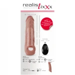 realistixxx - rádiós vibrációs péniszköpeny (natúr, 20 cm)