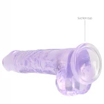 RealRock - lila átlátszó, élethű dildó (19 cm)