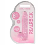 RealRock - átlátszó élethű dildó (pink, 15 cm)