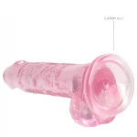 RealRock - átlátszó élethű dildó (pink, 17 cm)