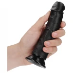 RealRock - tapadókorongos realisztikus dildó - 15,5 cm (fekete)