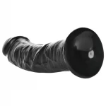 RealRock - tapadókorongos realisztikus dildó - 15,5 cm (fekete)