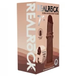 RealRock - dupla sűrűségű élethű dildó (barna, 18,5 cm)