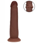 RealRock - dupla sűrűségű élethű dildó (barna, 18,5 cm)