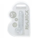 RealRock - élethű dildó herékkel (átlátszó) - 12,7 cm