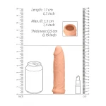 RealRock Penis Sleeve 6 - péniszköpeny (17 cm, testszínű)
