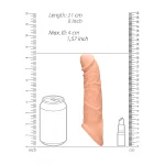RealRock Penis Sleeve 8 - testszínű élethű péniszköpeny hosszabbító (21 cm)
