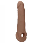 RealRock Penis Sleeve 9 - péniszköpeny (21,5 cm) - sötét natúr