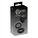 Rebel Ball - pénisz- heregyűrű és nyújtó szett (fekete)