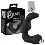 Rebel - hajlított prosztata vibrátor és masszírozó (fekete)