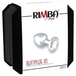 Rimba XS - átlátszó köves, fém butt plug, anál plug (ezüst)