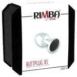 Rimba XS - fekete köves fém anál plug, kis méret (ezüst)