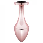 Rosy Gold Butt Plug - fekete köves anál plug (rosegold)
