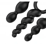 Satisfyer Booty Call - anál plug szett (fekete, 3 részes)