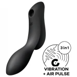 Satisfyer Curvy Trinity 2 - léghullámos 2in1 vibrátor (fekete)