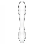 Satisfyer Dazzling Crystal 1 - kétvégű üveg dildó (átlátszó)