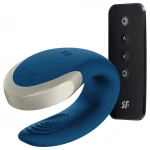 Satisfyer Double Love - app-vezérelt párvibrátor (kék)