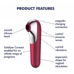 Satisfyer Dual Love - app-vezérelt csiklóvibrátor, csiklóizgató (piros)