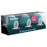 Satisfyer Egg Naughty - tojás maszturbátor szett férfiaknak (3 db)