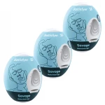 Satisfyer Egg Savage - tojás maszturbátor szett férfiaknak (3 db)