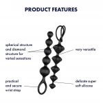 Satisfyer Love Beads - gyöngyös anál dildó szett (fekete)