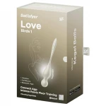 Satisfyer Love Birds 1 - App-vezérelt vibrációs gésagolyó (fehér)