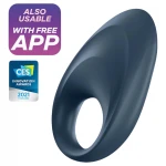 Satisfyer Mighty One - App-vezérelt vibrációs péniszgyűrű (kék)