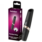 Satisfyer Perfect Kiss - rúzs vibrátor (fekete)