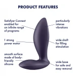 Satisfyer Power Plug - app-vezérelt anál vibrátor (lila)