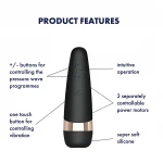 Satisfyer Pro 3+ - léghullámos, vízálló, akkus csiklóizgató vibrátor (fekete)