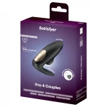 Satisfyer Pro 4 Couples - léghullámos párvibrátor (fekete)