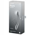 Satisfyer Pure Gravity 1 - bordázott acéldildó (ezüst)