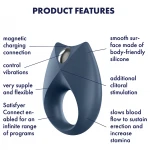 Satisfyer Royal One - App-vezérelt vibrációs péniszgyűrű (kék)