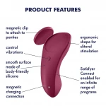 Satisfyer Sexy Secret - hordható App-vezérelt bugyi vibrátor (piros)